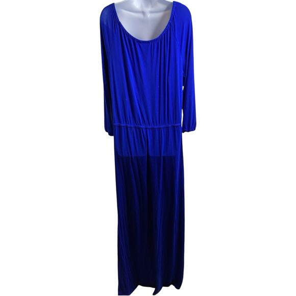 Chico's Women's Royal Blue Maxi Dress Size 2 Large Slinky Knit Travel Packable0 - Picture 2 of 11